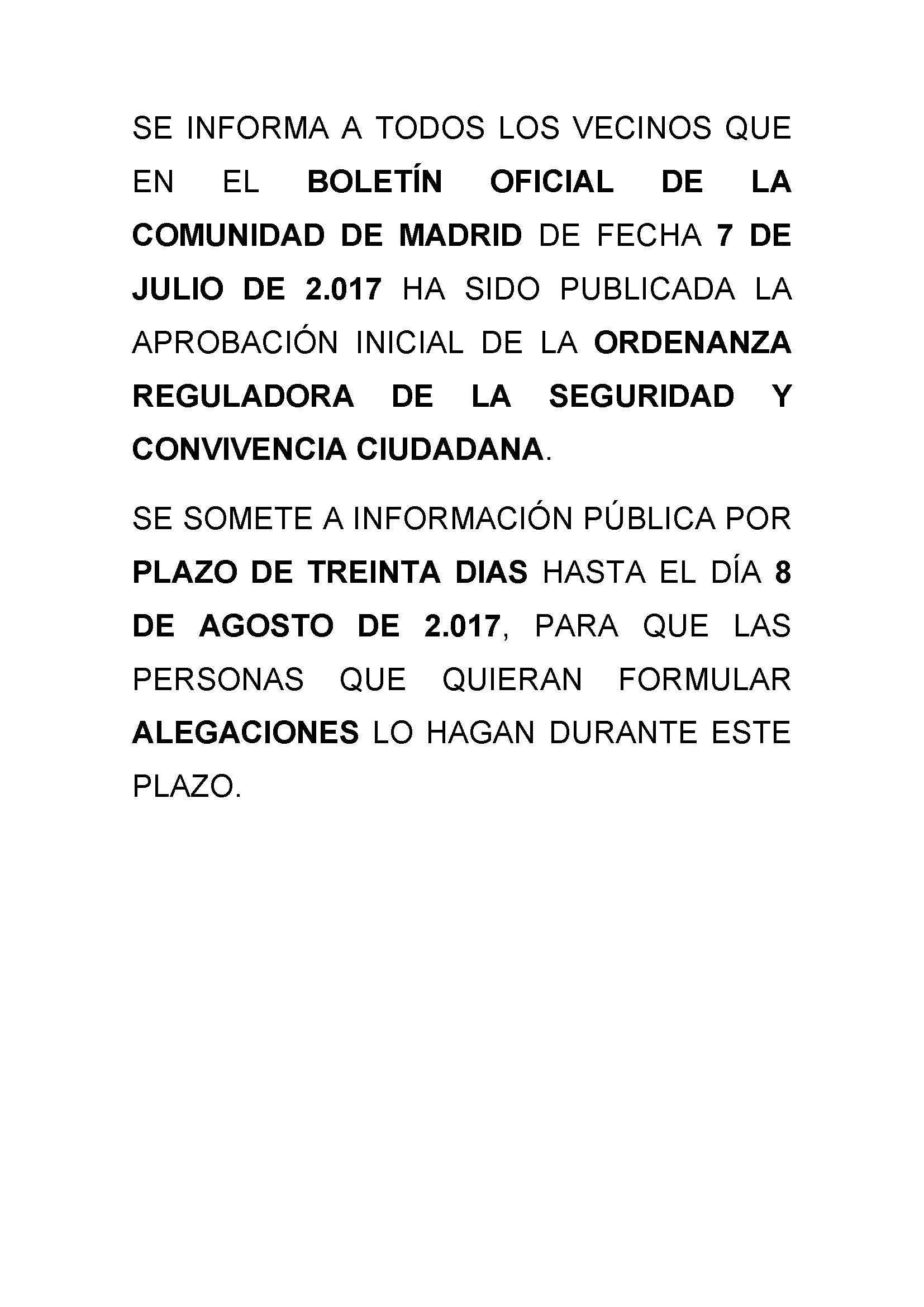 APROBACIÓN INICIAL DE LA ORDENANZA REGULADORA DE LA SEGURIDAD Y...
