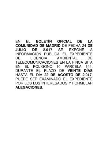 INFORMACIÓN PÚBLICA LICENCIA TELECOMUNICACIONES