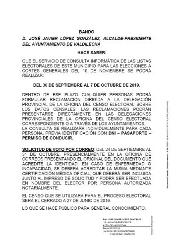  CONSULTA INFORMÁTICA DE LAS LISTAS ELECTORALES