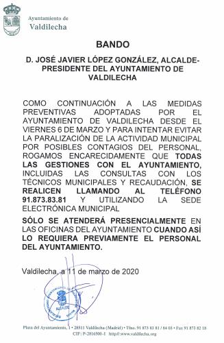 BANDO MEDIDAS PREVENTIVAS CORONA VIRUS