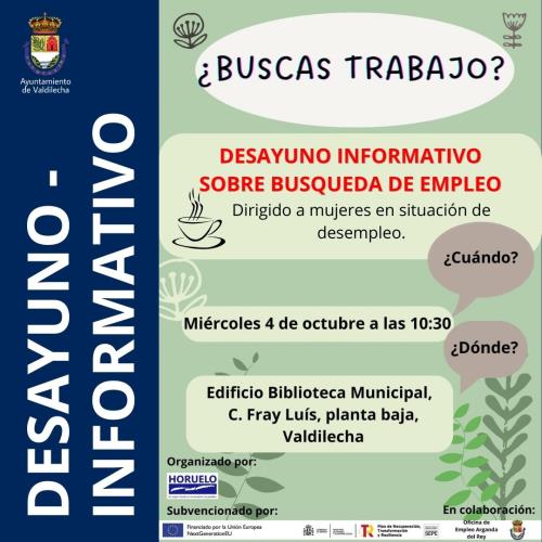 Desayuno informativo - presentación del Programa para mujeres sobre búsqueda de empleo