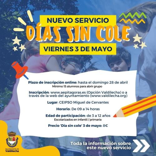 Nuevo servicio de conciliación 'Días sin cole'