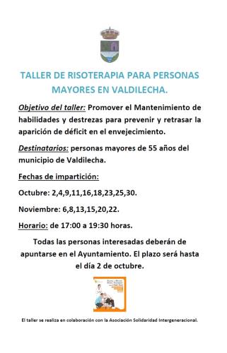 TALLER DE RISOTERAPIA PARA PERSONAS MAYORES