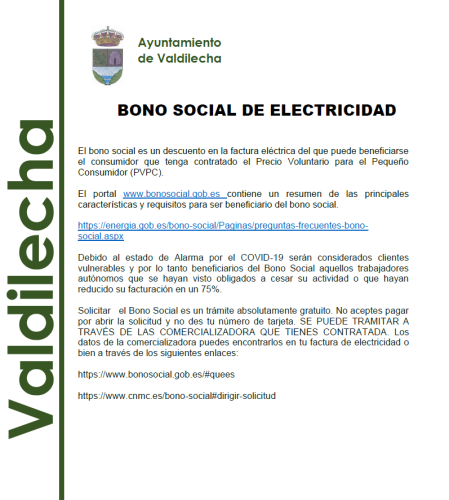 Bono Social para la factura eléctrica