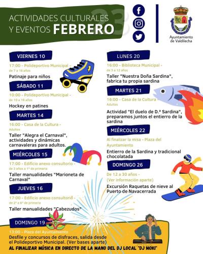 Actividades culturales y eventos Febrero