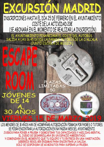 Excursión a  Madrid. Actividad ESCAPE ROOM