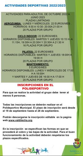 ACTIVIDADES DEPORTIVAS EN VALDILECHA 