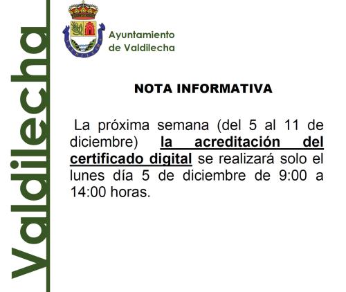 CAMBIO EN LA FECHA PARA ACREDITACIÓN CERTIFICADO DIGITAL 