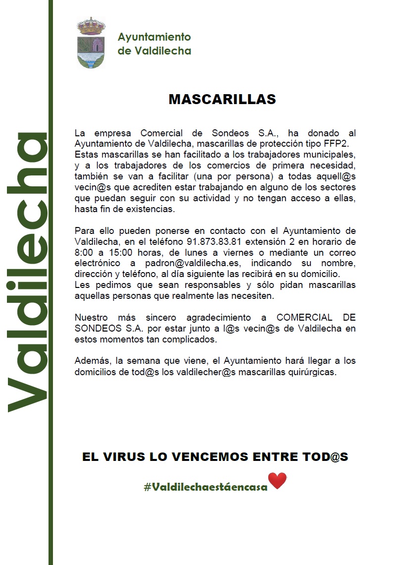DONACIONDEMASCARILLASCOMERCIALDESONDEOS